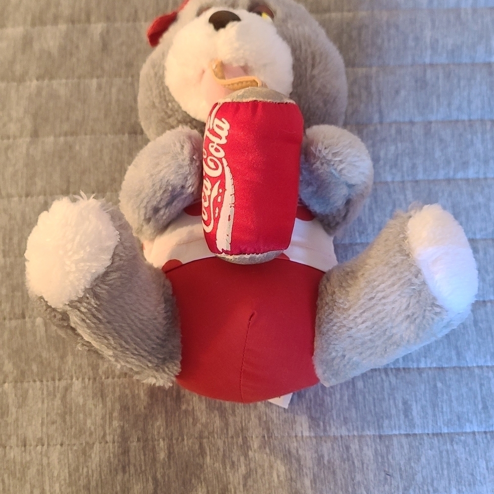 Coca-Cola Gray Plush Bear with Red Can